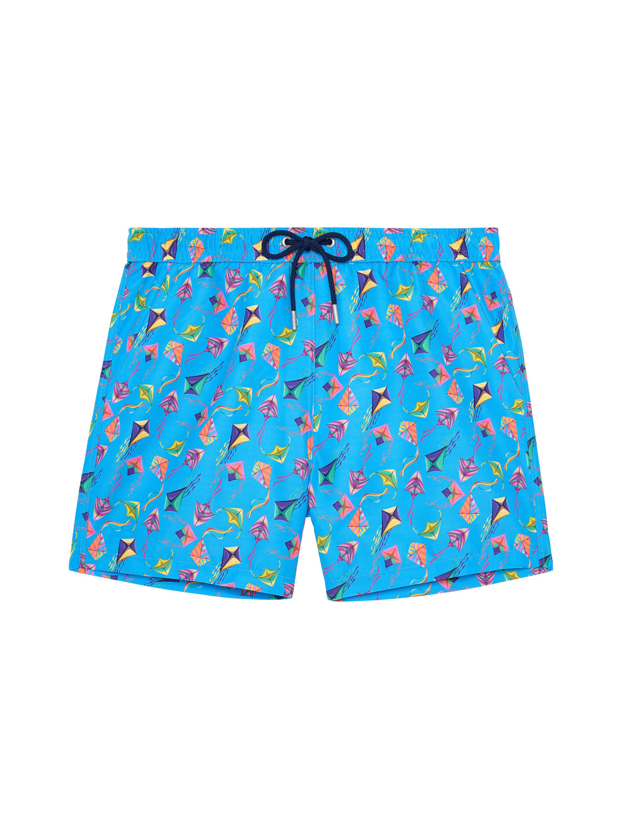 HOM Zwemshorts ' Beach Boxer Lido ' in Blauw: voorkant