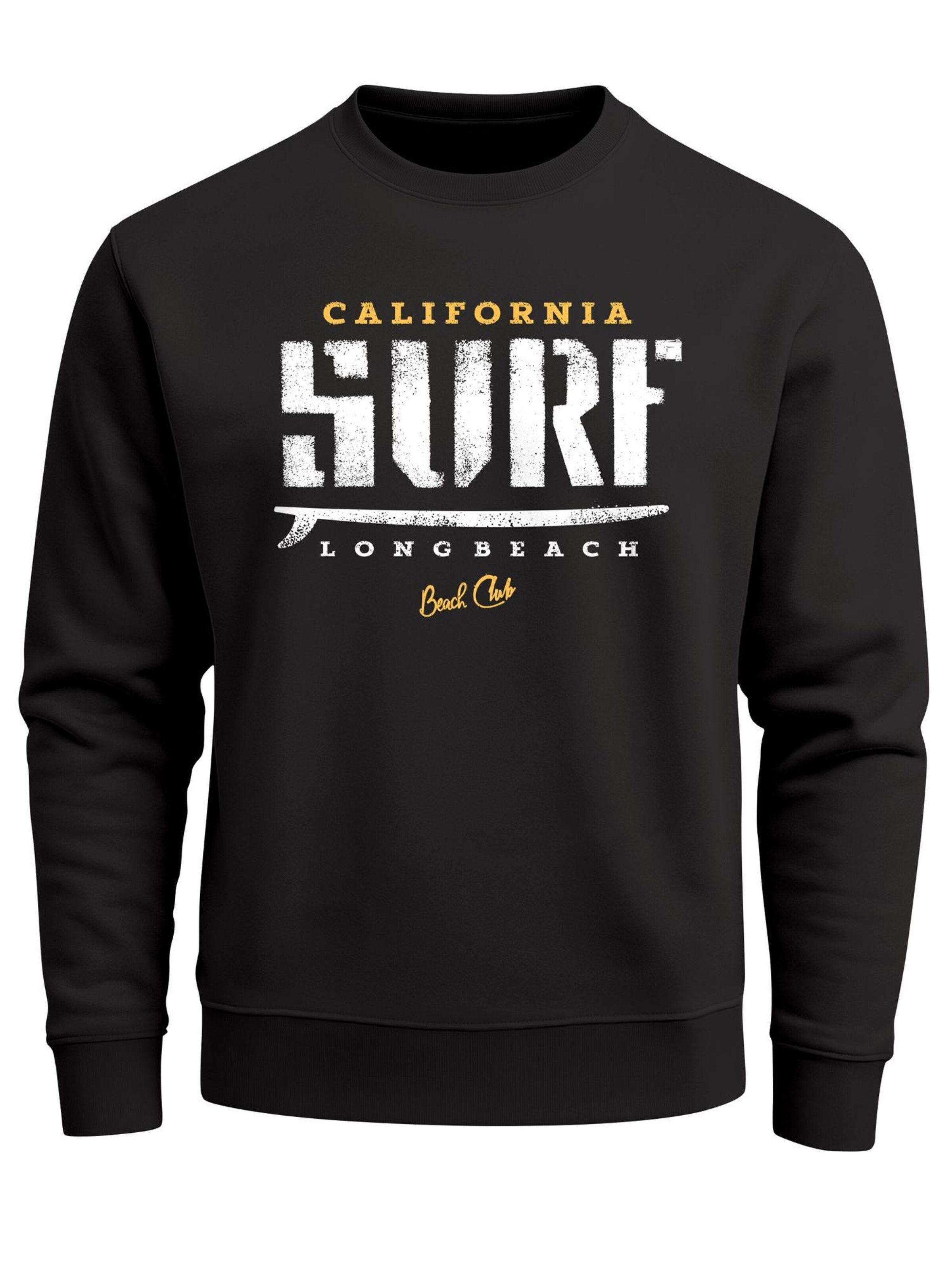 Neverless Sweatshirt 'California Surf' in Black: front