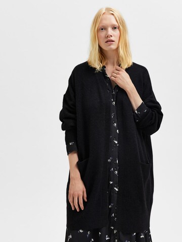 Selected Femme Curve Knit Cardigan 'Lulu' in Black