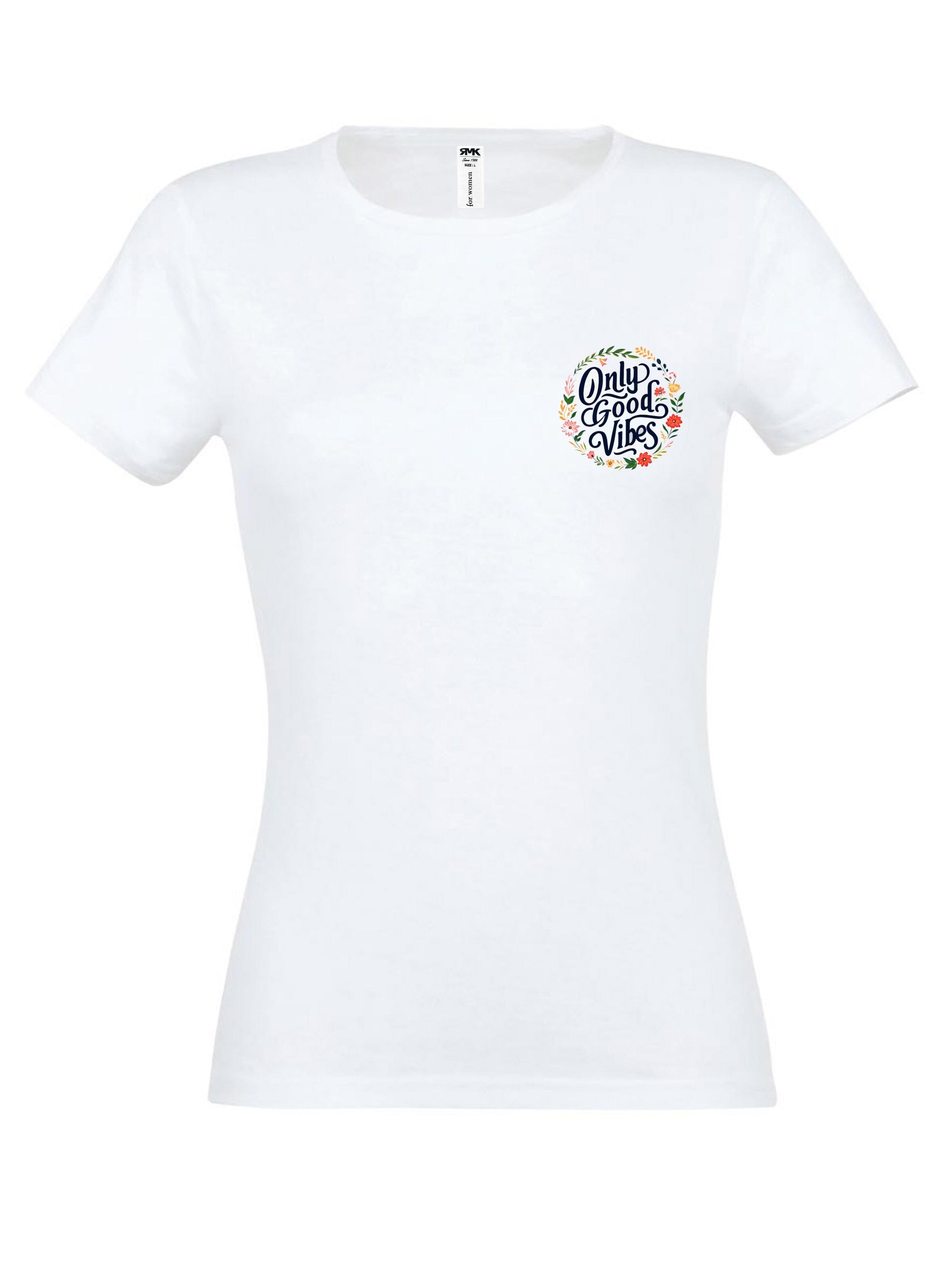 RMK Shirt 'Good Vibes Only'‌‌‌‌‌‌‌ in Weiß: Vorderseite
