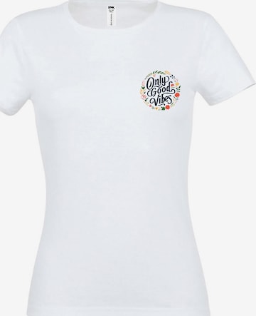 RMK Shirt 'Good Vibes Only' in Weiß: Vorderseite