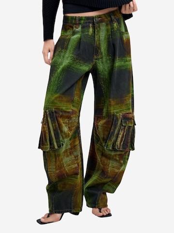 Wide leg Pantaloni 'PANT_GREEN CHECKS_LAC 26WWPW04' di Desigual in verde: frontale