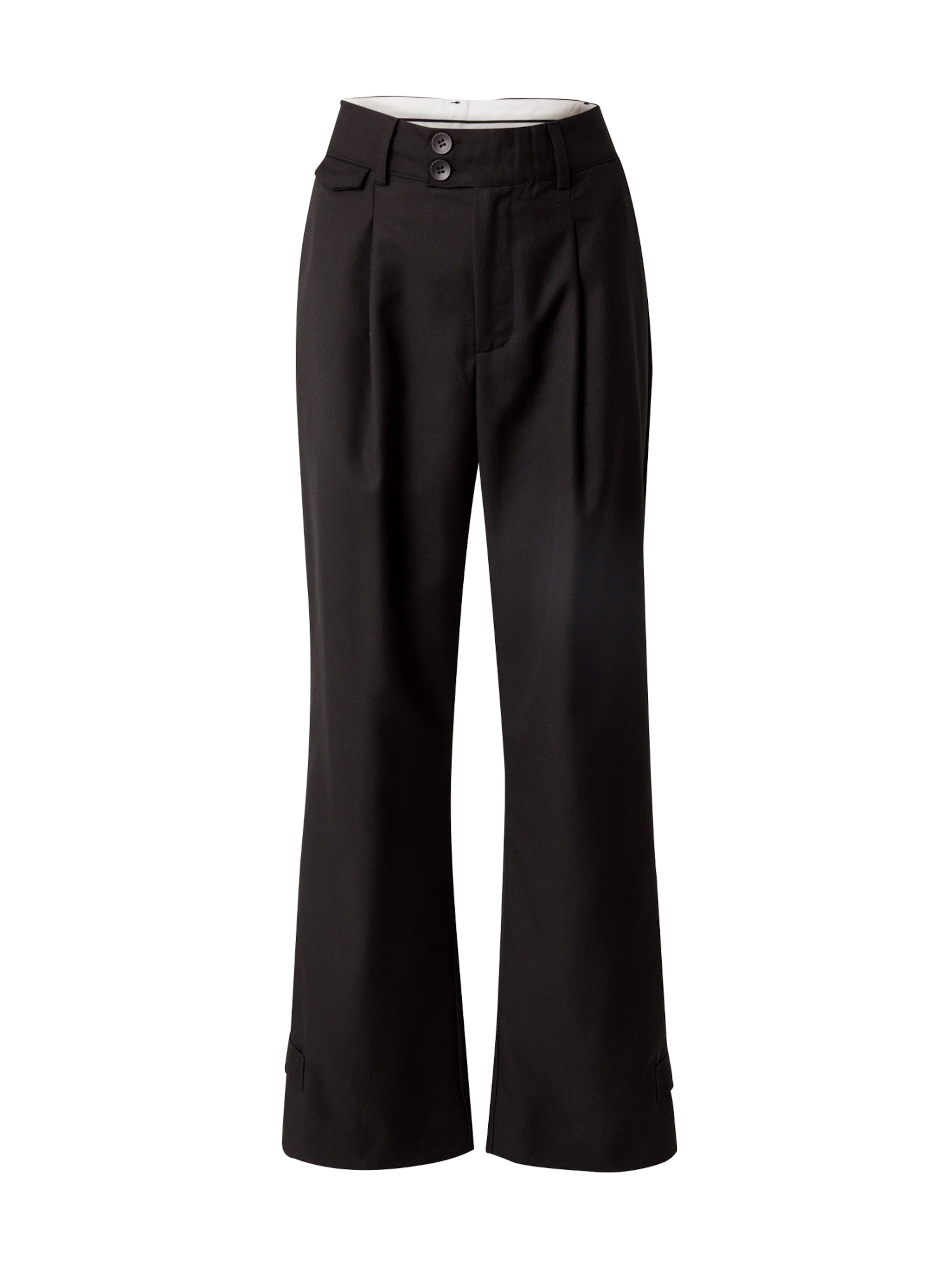 Noella Wide leg Pleat-front trousers 'Joann' in Black: front