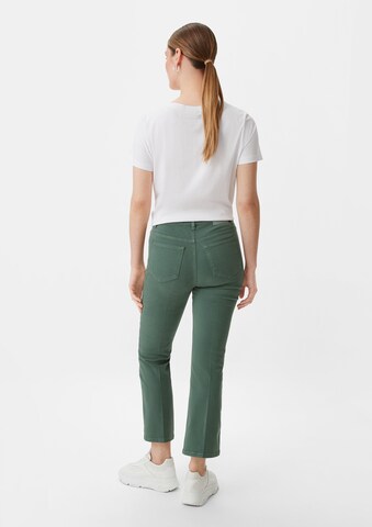 comma casual identity Flared Pleated Pants in Green: back