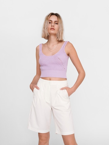 Noisy may Regular Pleat-Front Pants 'Suita' in White