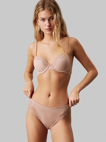 Calvin Klein T-shirt Bra in Beige: front