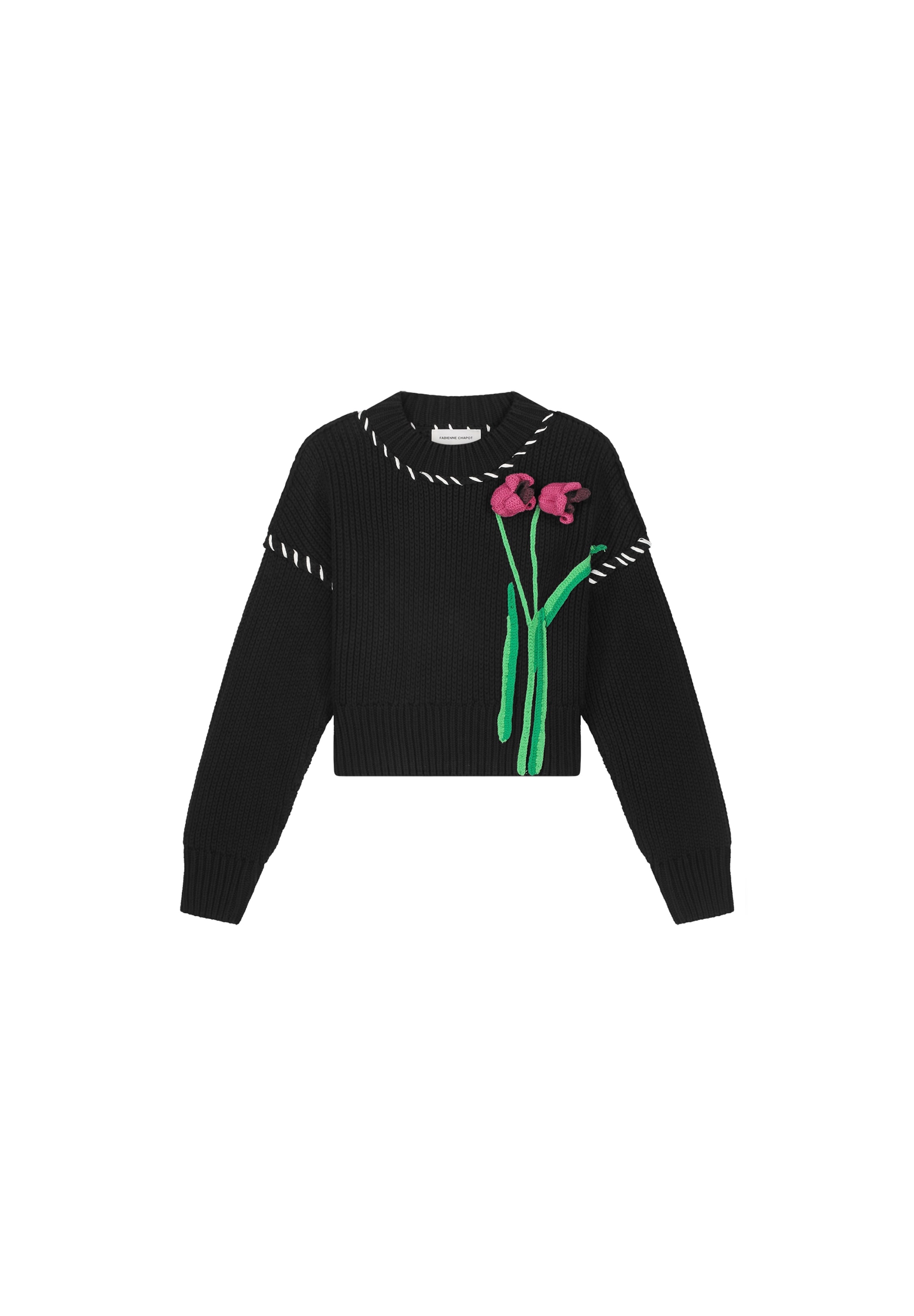 Fabienne Chapot Pull-over en vert / rose / noir, Vue avec produit