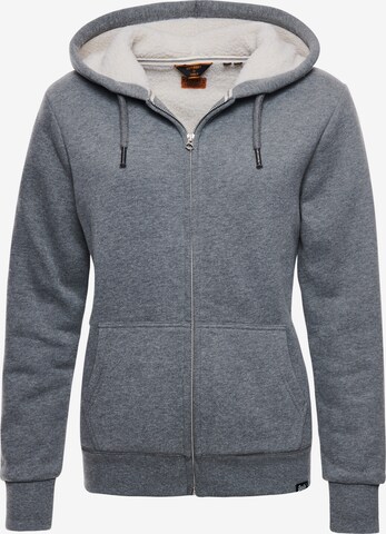 Superdry Zip-Up Hoodie in Grey: front