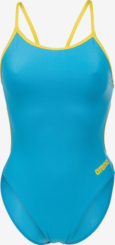 ARENABustier Jednodijelni kupaći kostim 'LACE BACK SOLID' - plava boja: prednji dio