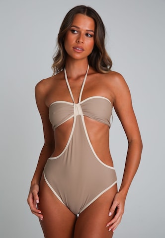 Moda Minx Bandeau Swimsuit in Grey
