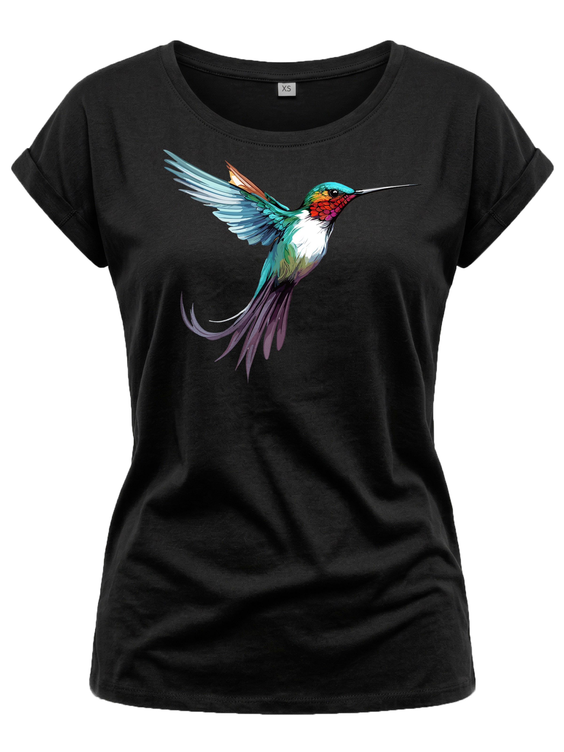MAKAYA Shirt 'Kolibri' in Black: front