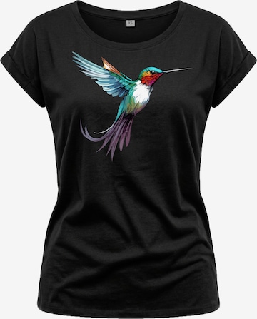 MAKAYA Shirt 'Kolibri' in Black: front