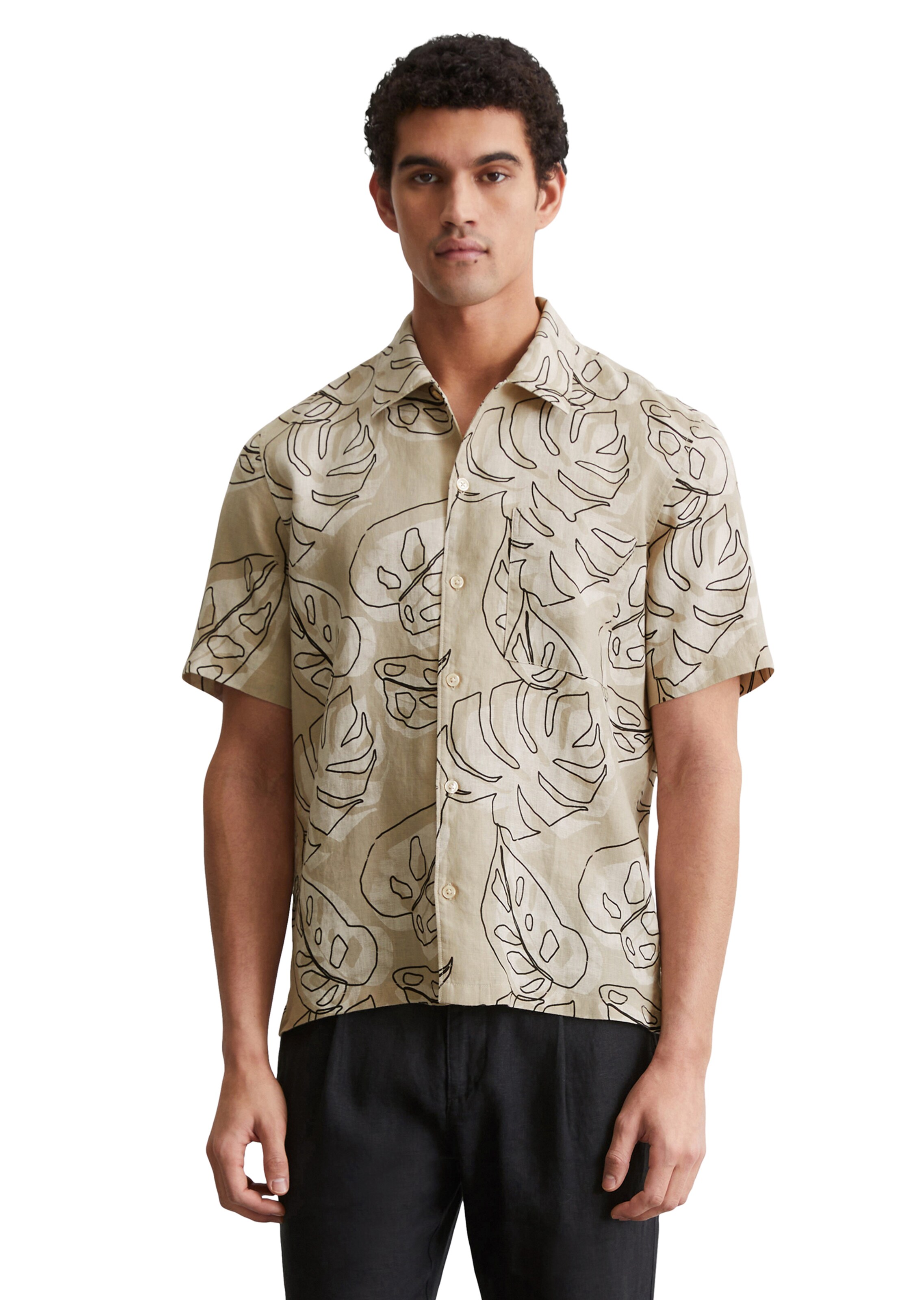 Marc O'Polo Regular fit Button Up Shirt in Beige: front