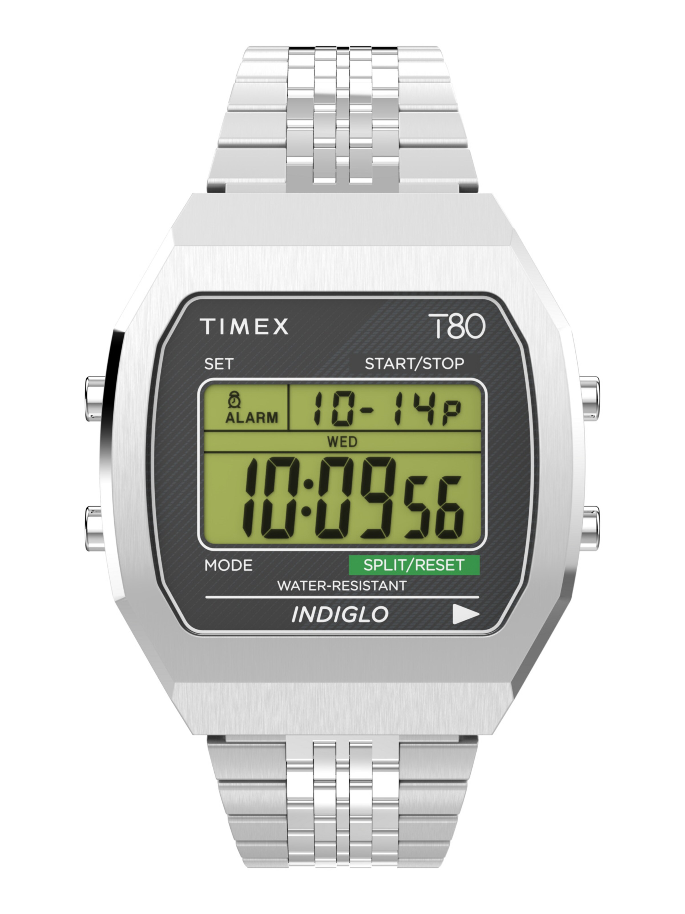 TIMEX Digitalur 'Timex T80' i sølv: forside