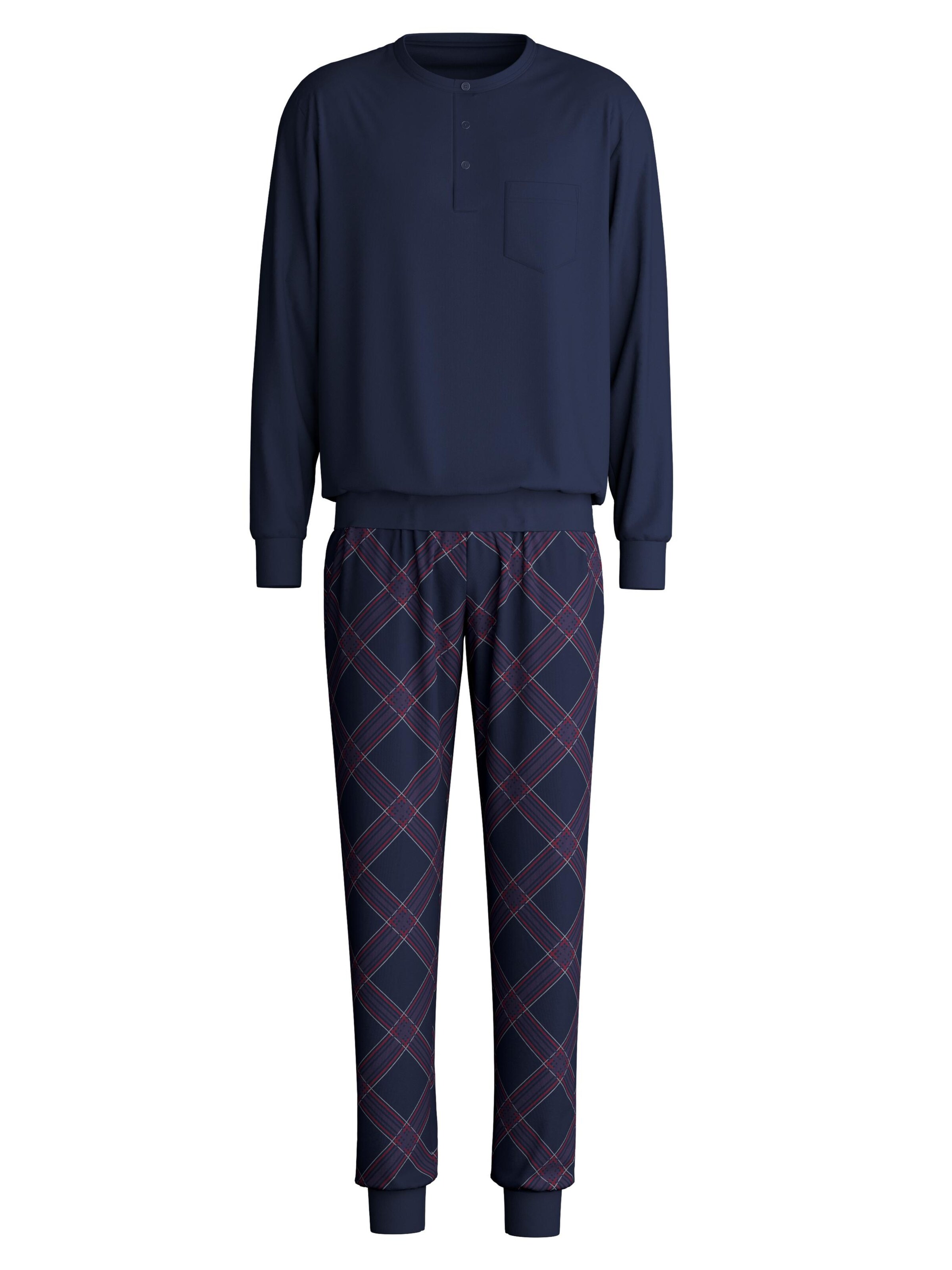 CALIDA Pyjama lang 'Relax Comfy'‌‌‌‌‌ in Blau: Vorderseite