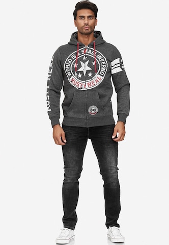 Rusty Neal Zip-Up Hoodie in Grey