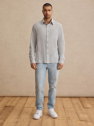 DAN FOX APPAREL Regular fit Button Up Shirt 'Mio' in Grey