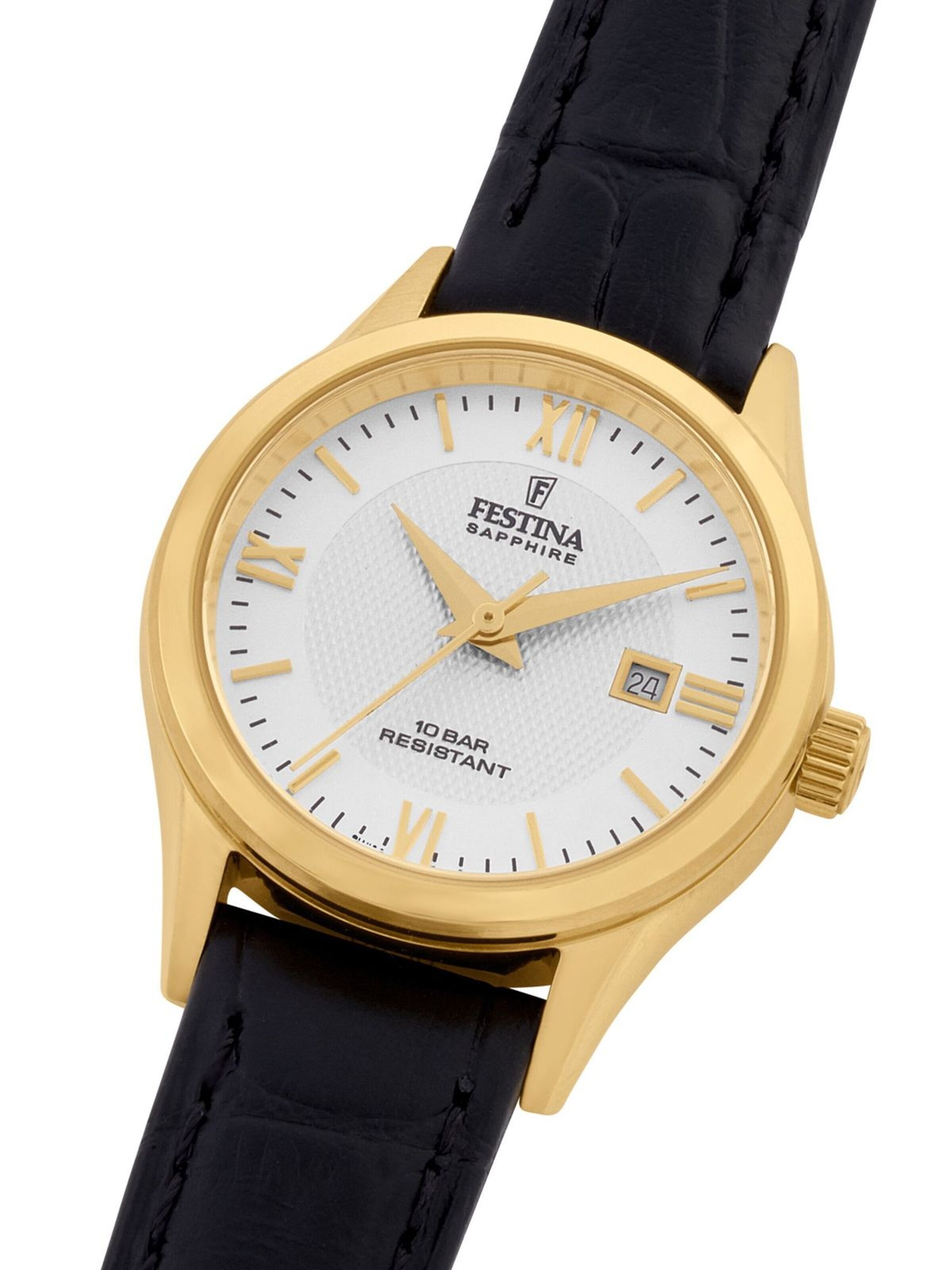 FESTINA Analoog horloge 'Date watch Classic Leather Swiss Made' in Zilver