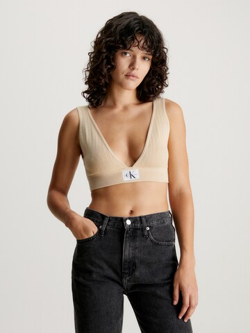 Calvin Klein Jeans Bustier Top in Beige: Vorderseite