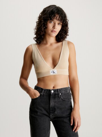 Bustier Haut Calvin Klein Jeans en beige : devant