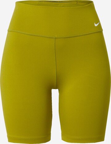 Skinny Pantalon de sport NIKE en jaune : devant