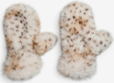 PIECES Rukavice sa spojenim prstima 'PCPLUSH' u bež / konjak / bijela, Pregled proizvoda