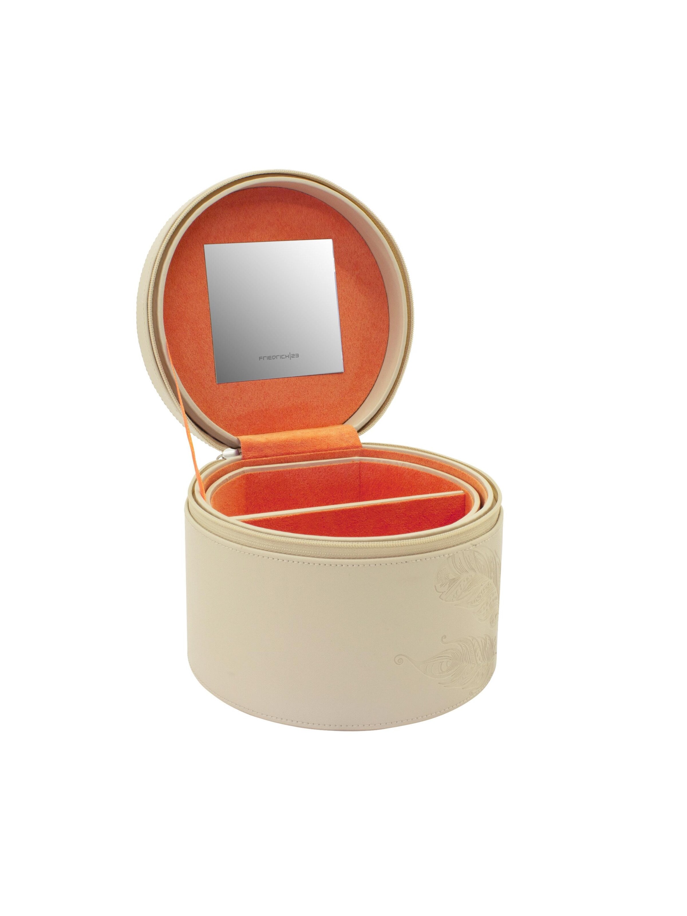 Friedrich23 Jewelry storage 'BOHO Schmuckkästchen rund' in Beige