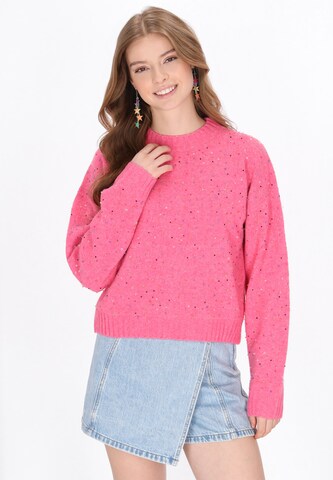 MYMO - Pullover oversized em rosa: frente