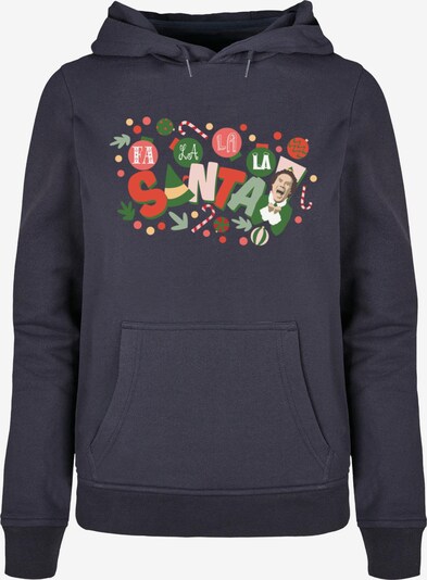 ABSOLUTE CULT Sweatshirt 'Elf - Santa' in navy / grün / rot / weiß, Produktansicht