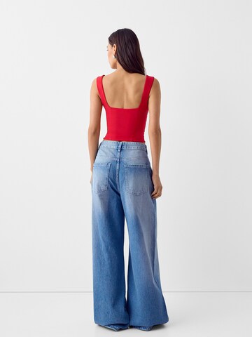 Bershka Wide Leg Jeans in Blau