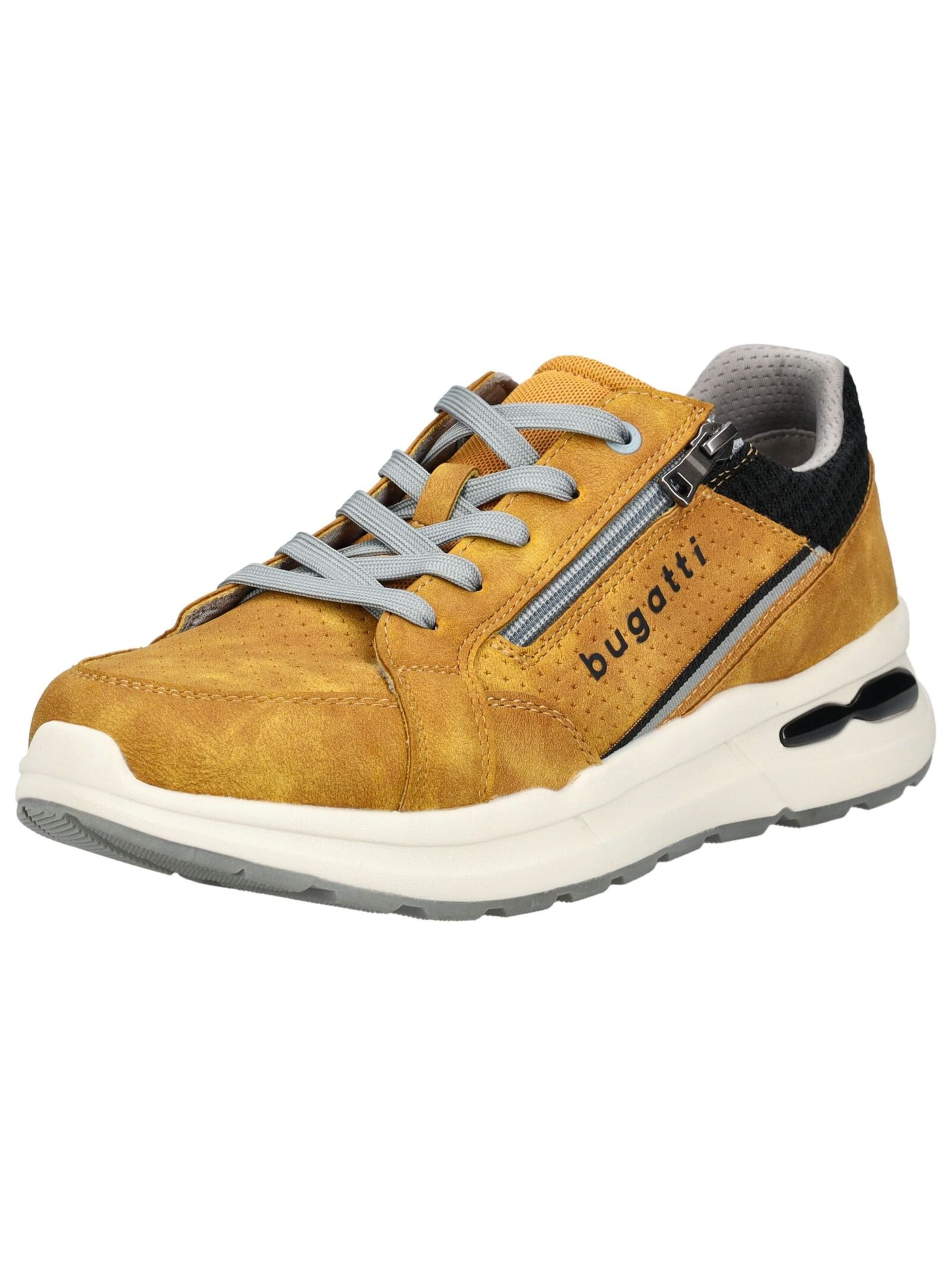 Sneaker bassa di bugatti in giallo: frontale