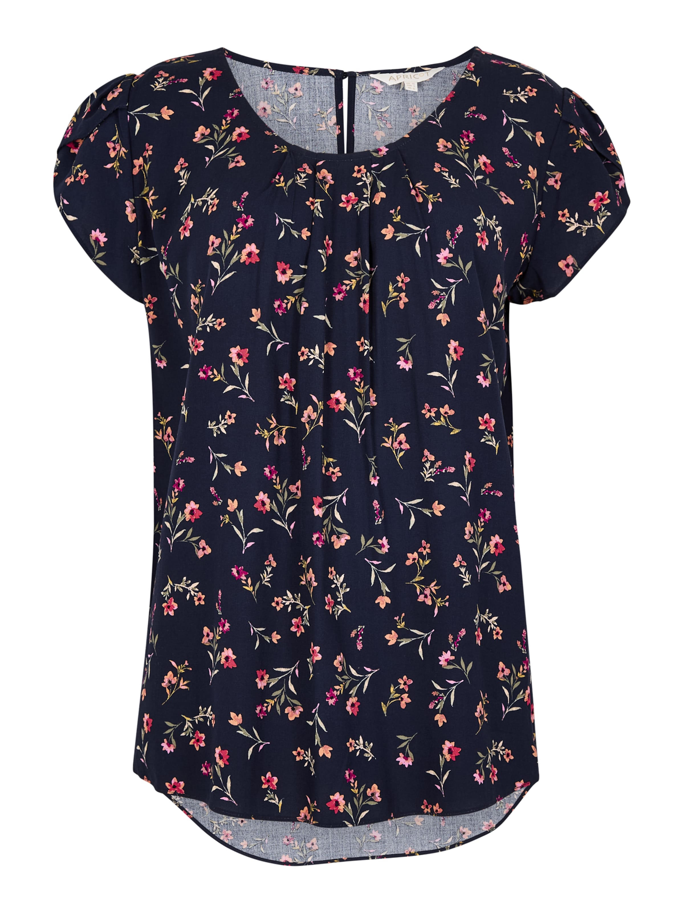 Haut 'Ditsy Floral' Apricot en bleu : devant