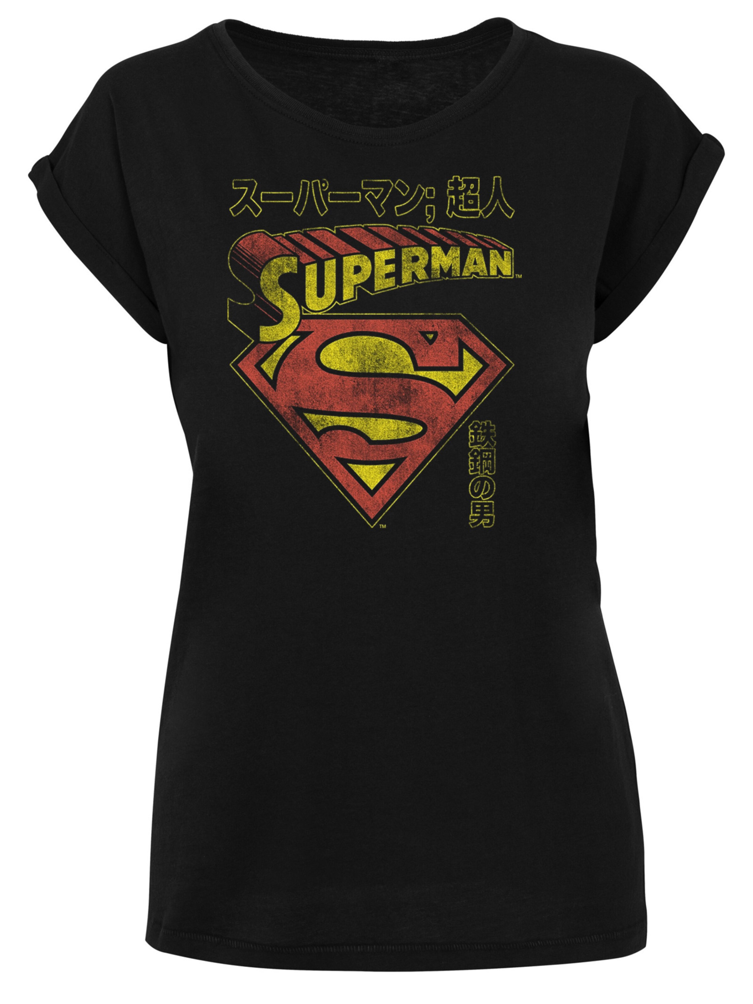 F4NT4STIC Shirt 'Superman Shield' in Black: front