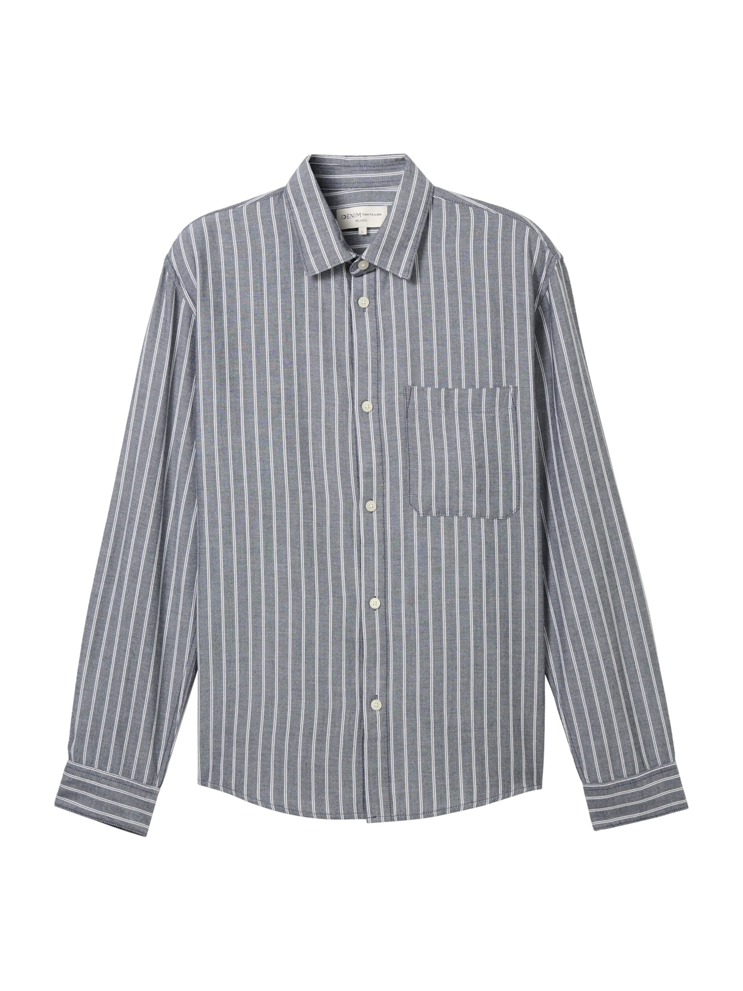 TOM TAILOR DENIM Comfort fit Button Up Shirt in Blue: front