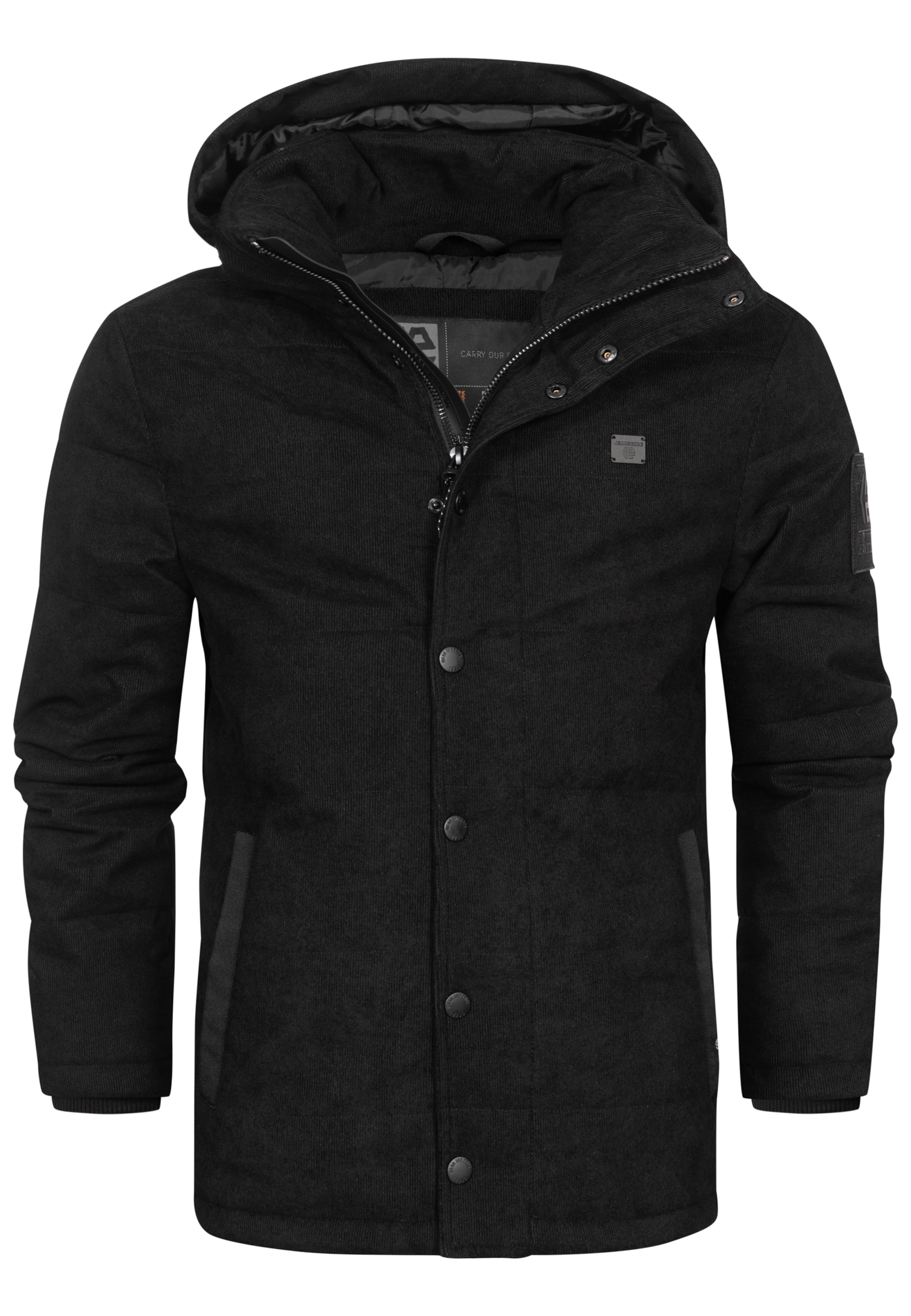 INDICODE JEANS Winter jacket 'Olime' in Black: front