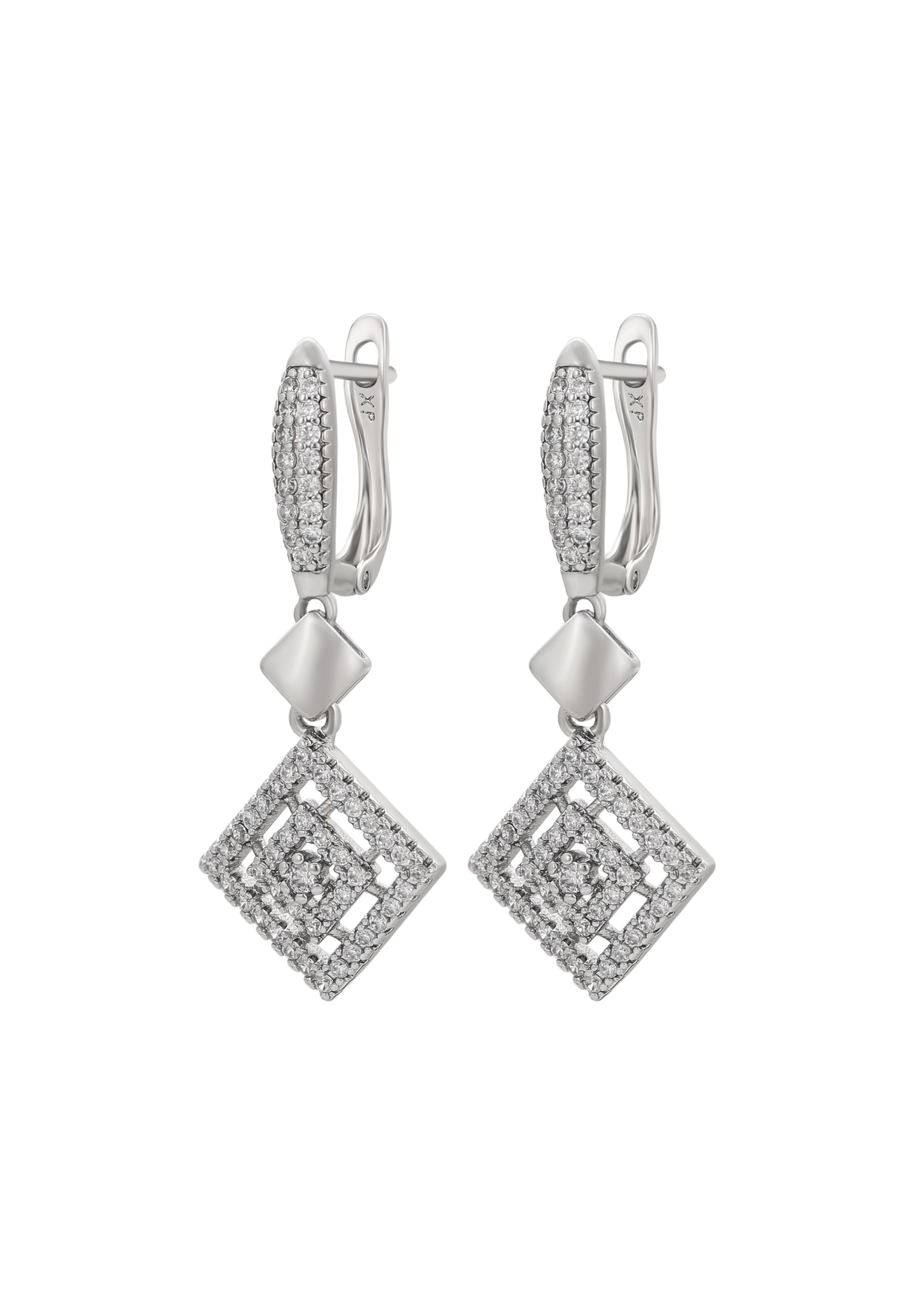 Boucles d'oreilles faina en argent : devant
