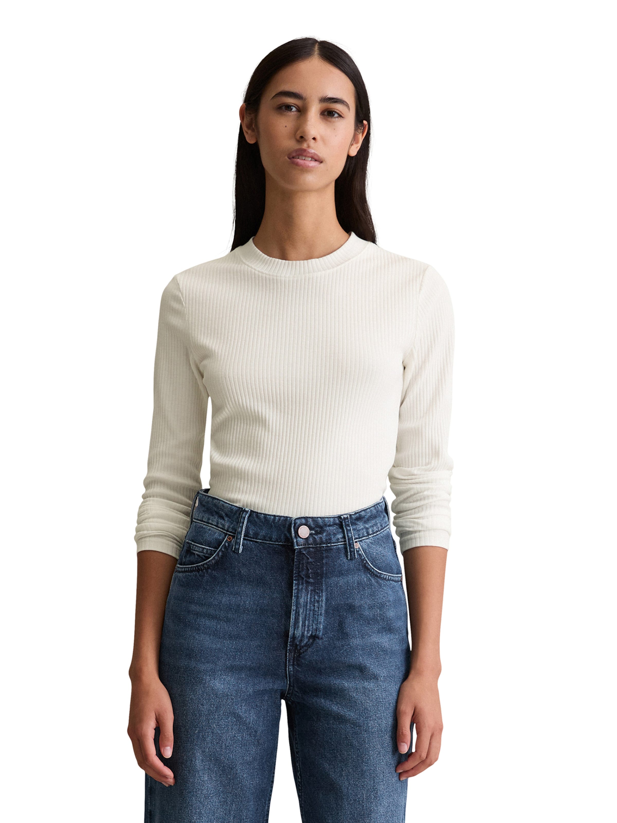 Tricou de la Marc O'Polo DENIM pe alb: față