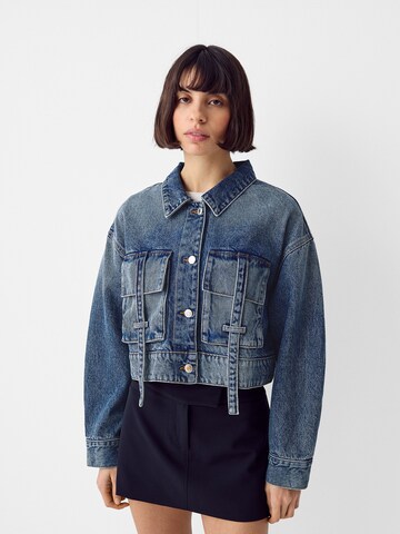 Veste mi-saison Bershka en bleu : devant