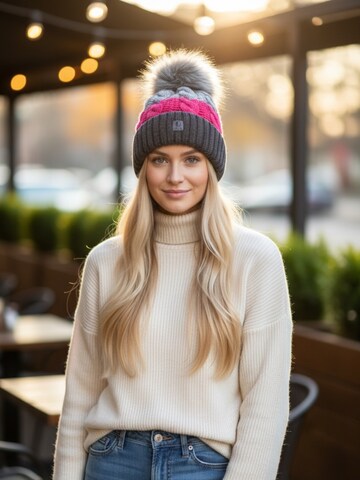 Kumixi Beanie 'Bommelmütze' in Pink
