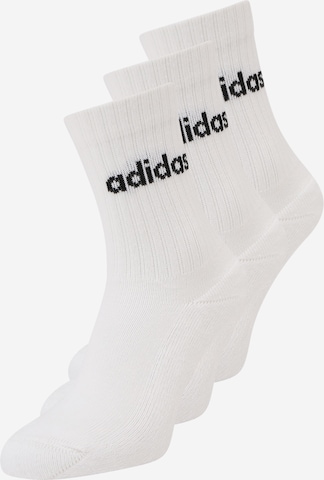 ADIDAS SPORTSWEAR - Calcetines deportivos 'Linear Crew Cushioned' en blanco: frente