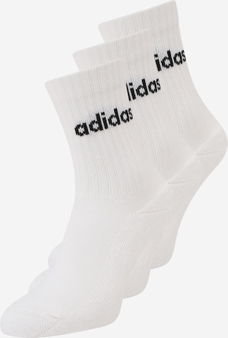 ADIDAS PERFORMANCE Athletic Socks 'Linear Crew Cushioned ' in White: front