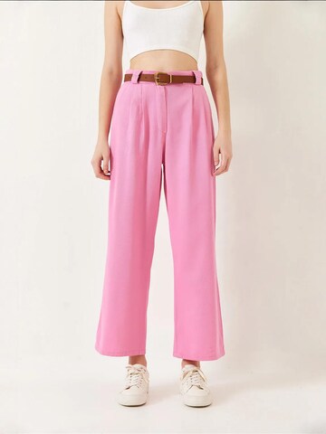 Wide leg Pantaloni con pieghe di Bianco Lucci in rosa: frontale