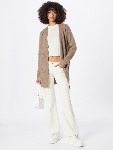 PIECES Knit Cardigan 'Ellen' in Brown