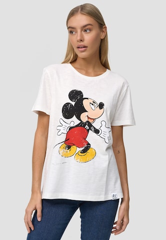 Recovered Shirt 'Mickey Mouse Hug' in Beige: voorkant