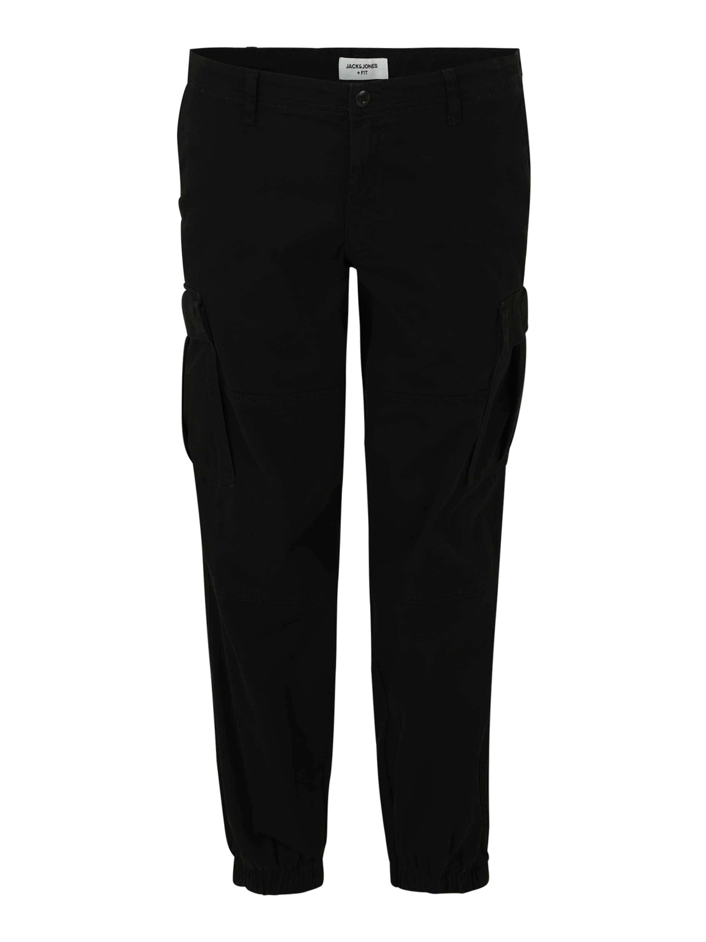 Jack & Jones Plus - Calças cargo 'JPSTKANE JJJONNIE' em preto: frente