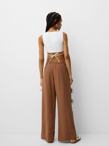 Bershka Wide leg Trousers in Brown