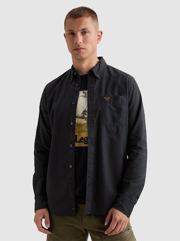 PME Legend Regular fit Button Up Shirt 'Oxford shirt with garment-dye wash and button-down collar' in Blue: front