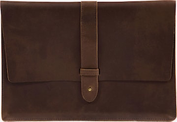 Buckle & Seam Laptop Bag 'Aspen' in Brown: front