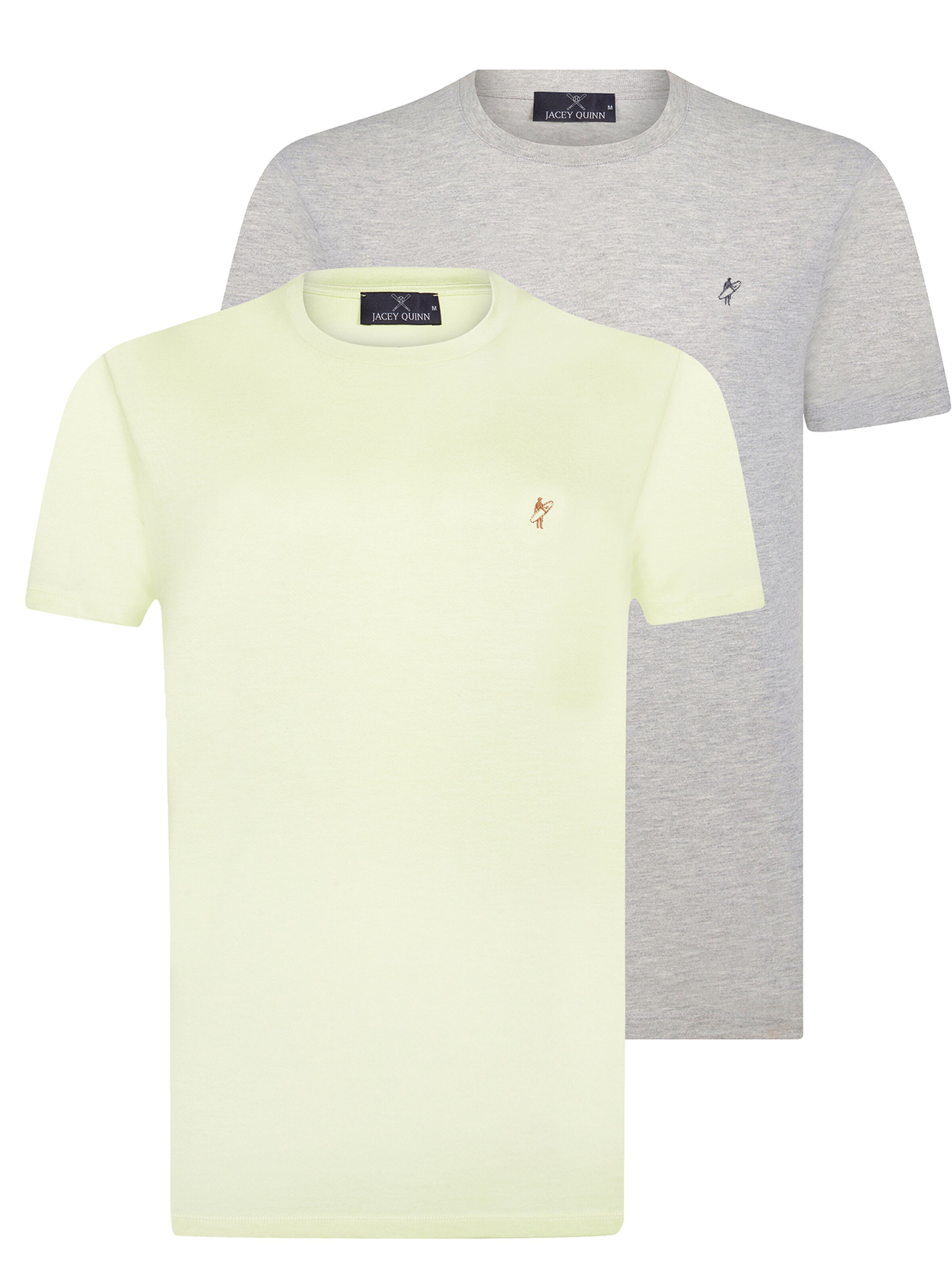 Jacey Quinn 2ER-PACK – Basic-T-Shirts in Grün: Vorderseite