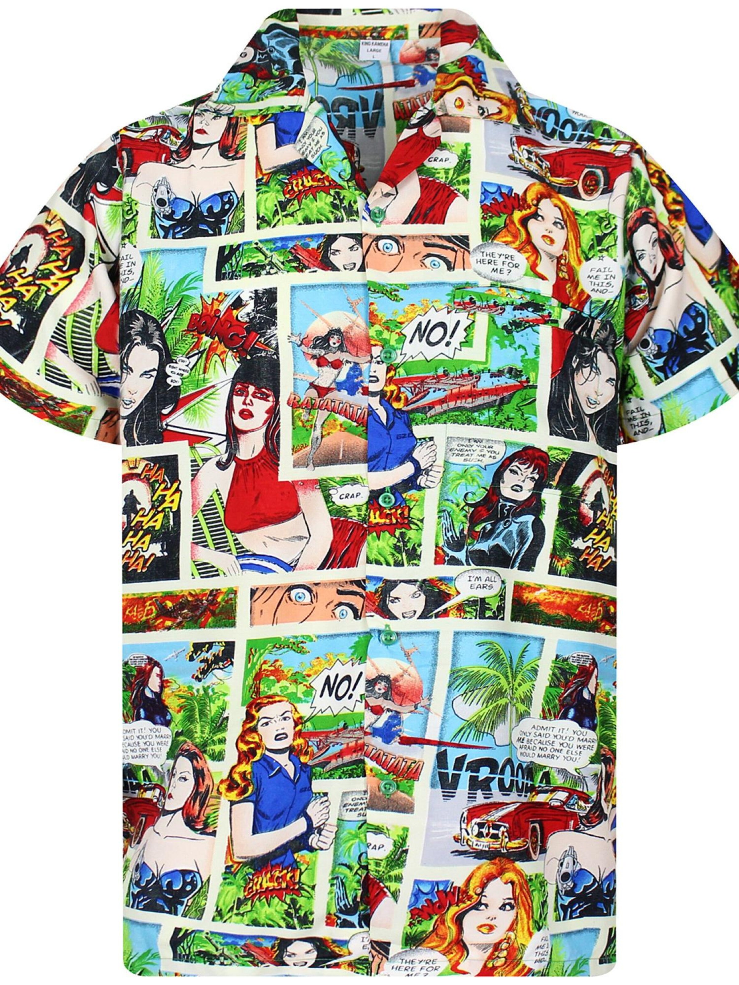 King Kameha Shirt 'Comic' in Mixed colors